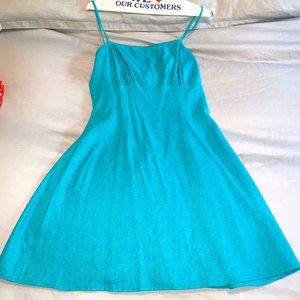 The Fifth Label Linen Mini Dress in Teal Size Small